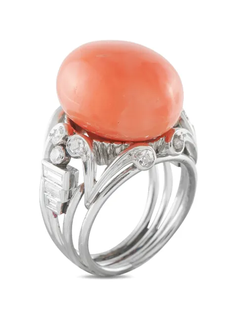 LB Exclusive coral and diamond ring Silver MF21050626