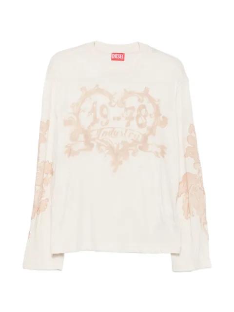 Diesel cotton long-sleeve T-shirt with graphic print Multicolour A232050LJCN