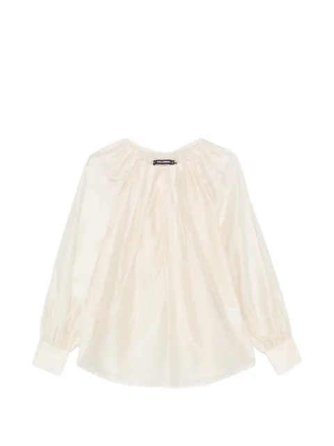 Karl Lagerfeld gathered long-sleeve blouse Neutrals B3W11016461