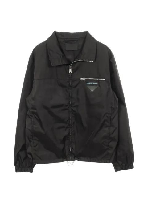 Prada Pre-Owned 2000s Triangle Patch zip-up jacket Black 1069674