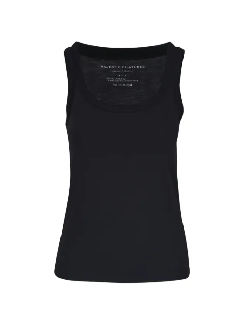 Majestic Filatures scoop-neck tank top Black M296FDE225002