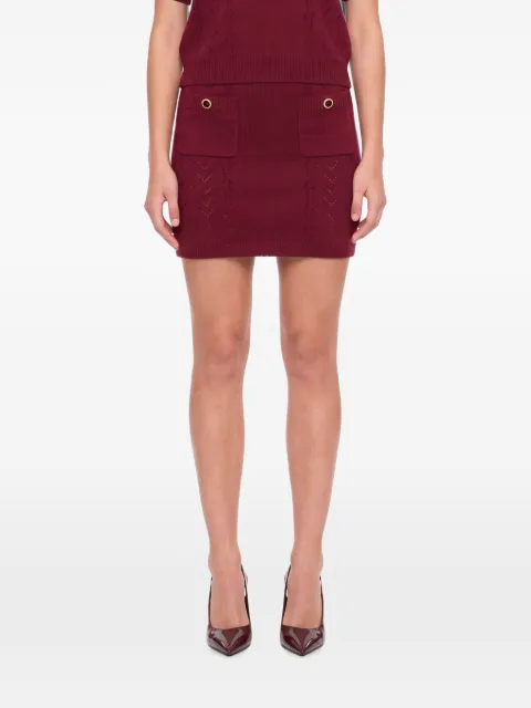 Alessandra Rich short pointelle-knit pocket-detail skirt Red FABX4499K48470527