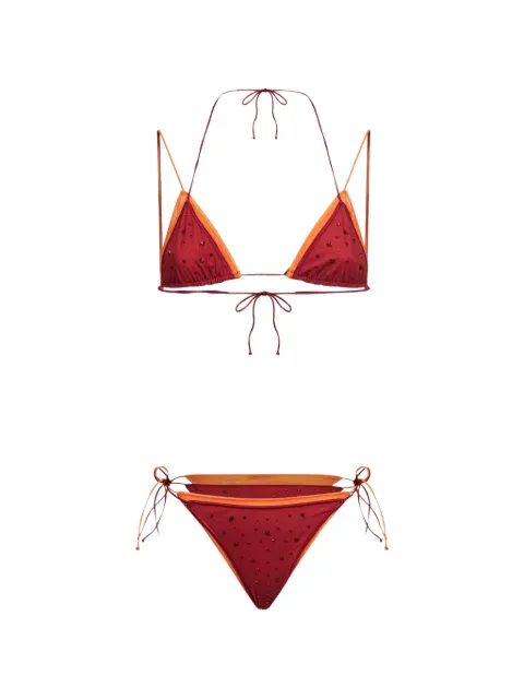Oséree crystal-embellished bikini Red GKF268RGORNG