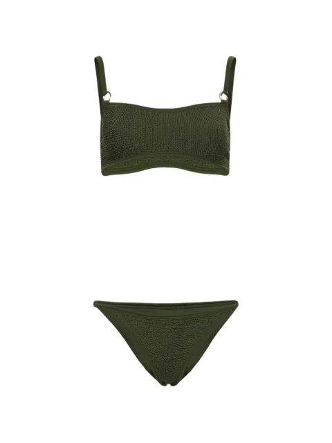Hunza G seersucker-effect bikini Green BIRISGDMTLLCKHK