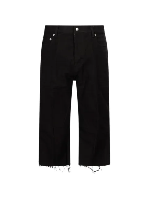 Rick Owens raw-cut cropped trousers Black RR02F4303TB09