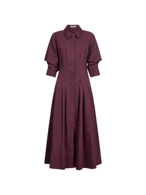 SIMKHAI Jazz pleated-waist midi shirt dress Purple 4261144TFG