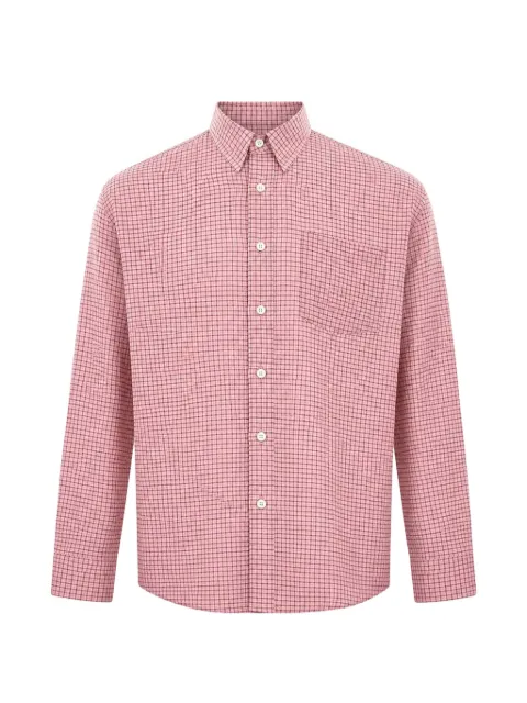 Sunflower Stable check-pattern button-down shirt Pink 1328690