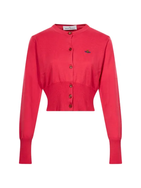 Vivienne Westwood Orb-embroidered cropped cardigan Red 1803002UY001V