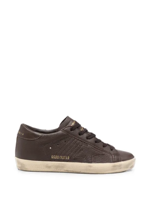 Golden Goose Super-Star in dark brown leather with tone-on-tone leather star Brown GWF00101F008887