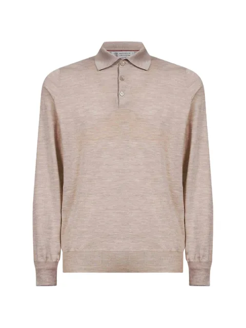 Brunello Cucinelli long-sleeve cotton polo shirt Neutrals M2400295CL949