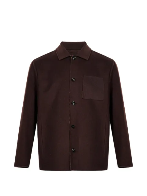 Kiton patch-pocket button-up jacket Brown UW2470V0405L23000TMR