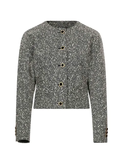 Alessandra Rich bouclé-knit button-up jacket Grey FABX4505F4839