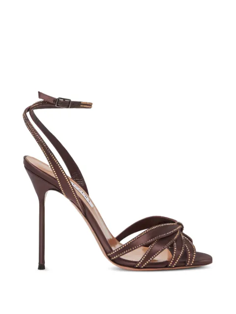 Aquazzura Soulmate crystal-embellished heeled sandals Brown SMCHIGS0SATMHA