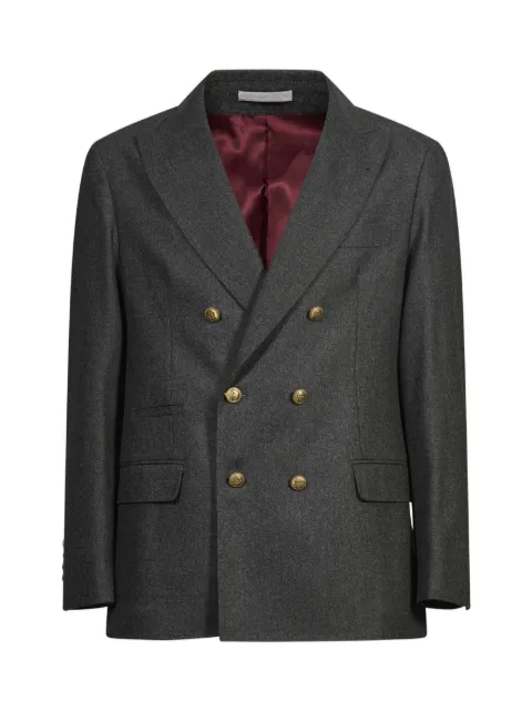 Brunello Cucinelli double-breasted peak-lapel blazer Grey M038P7BPDIC357