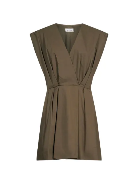 SIMKHAI Sefi pleated V-neck mini dress Green 4261257T
