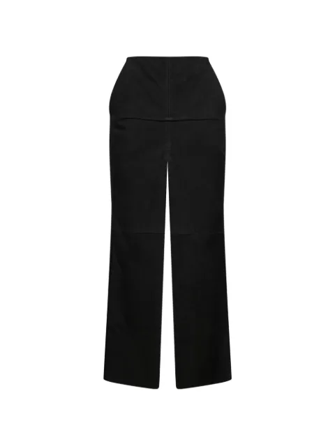 Rick Owens seam-detail leather trousers Black RP02F5348LBS