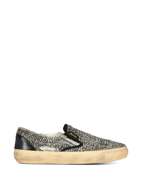 Golden Goose leopard-print slip-on sneakers White GMF00306F008764