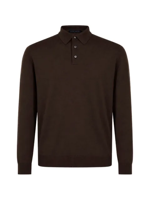 Kiton long-sleeve polo shirt Brown UMK086423700LMRRN