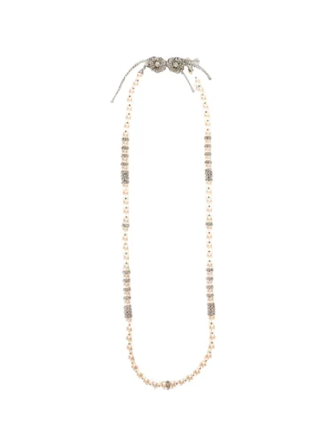 Alessandra Rich crystal-embellished faux-pearl necklace Neutrals FABA3373J0034