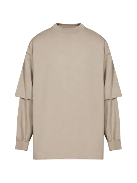 Rick Owens DRKSHDW layered-sleeve crew-neck T-shirt Neutrals DU02F6266RN59