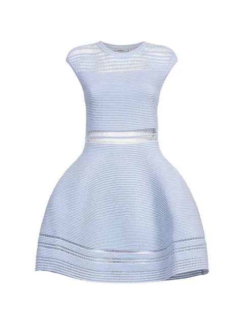 SIMKHAI ribbed-knit mesh-panel mini dress Blue 4261091KPRWNKLSKY