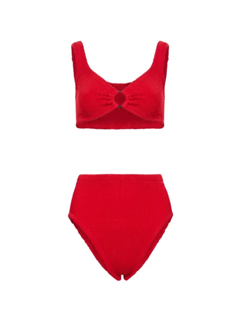 Hunza G Nadine crinkle-effect bikini Red BNADINEGDRD