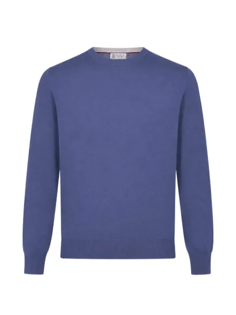 Brunello Cucinelli crew-neck long-sleeve sweater Blue M2400100CZQ30
