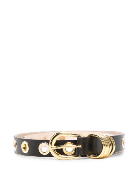 Déhanche Full Rivet eyelet-embellished leather belt Black FULLRIVBLACKGS