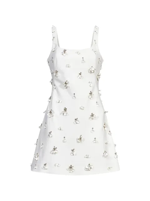 SIMKHAI floral-embellished A-line mini dress White 4261262CEIVRY