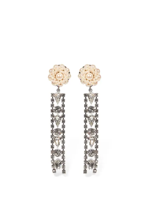 Alessandra Rich faux-pearl crystal-embellished earrings Silver FABA3363J0034