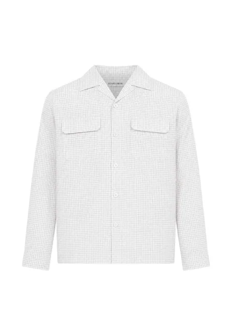 Sunflower check-pattern flap-pocket shirt Neutrals 1322WHT
