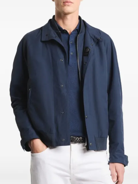 Fay zip-up ribbed-trim jacket Blue NAM11520140XLZ