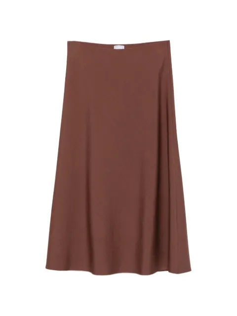 Brunello Cucinelli elasticated-waist midi A-line skirt Brown MP143G3634C9199