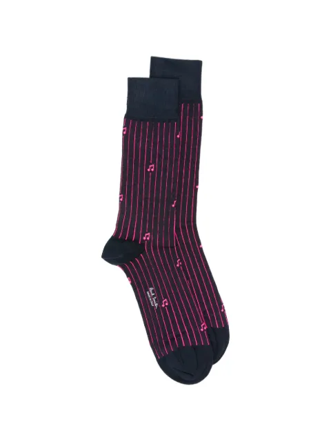 Paul Smith musical-note pinstripe socks Blue M1A800MOW067