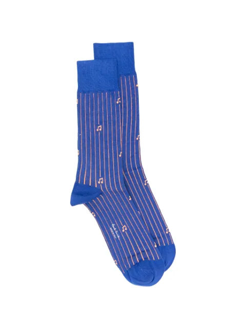 Paul Smith music-note pinstripe socks Blue M1A800MOW067
