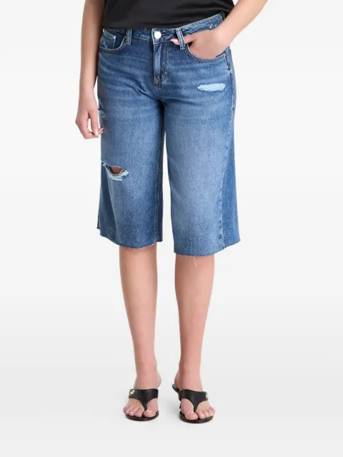 GUESS USA distressed raw-cut shorts Blue W6GD91D0695D3DD
