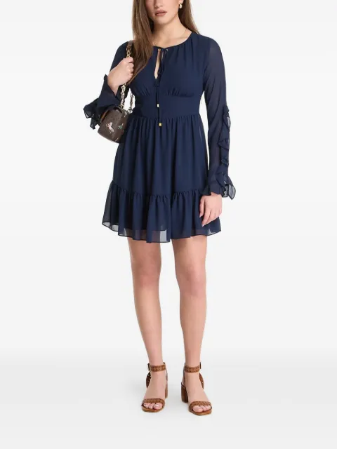 Michael Kors ruffled-sleeve mini dress Blue MF583637R3409