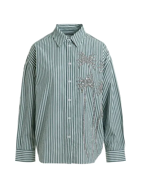 Essentiel Antwerp striped sequin-embellished shirt Green KASPER