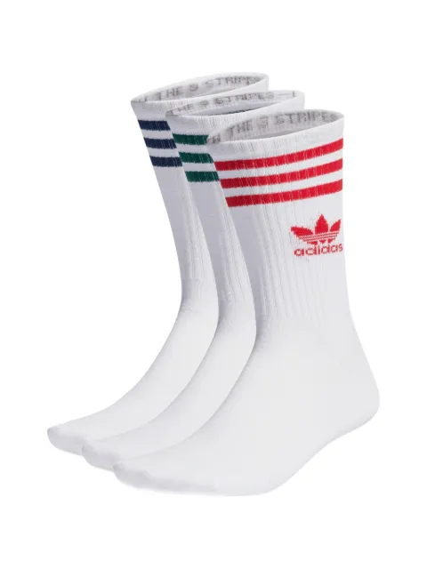 adidas three-stripes logo socks (set of three) White IL5026