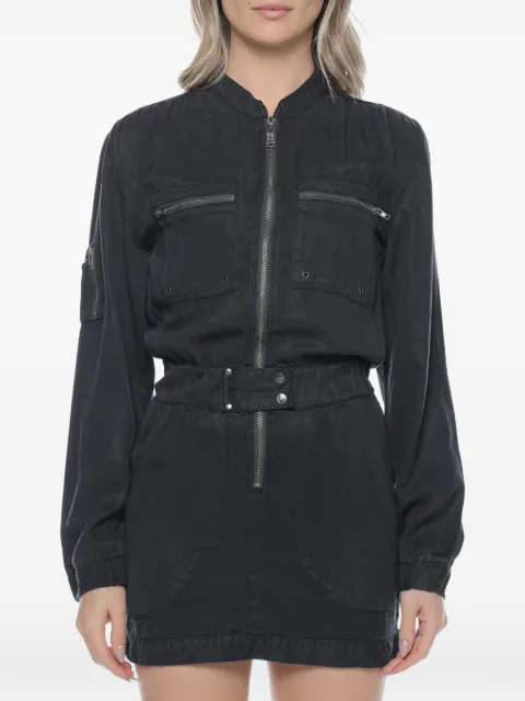 One Teaspoon Flying High zip-up utility-style dress Grey 26152