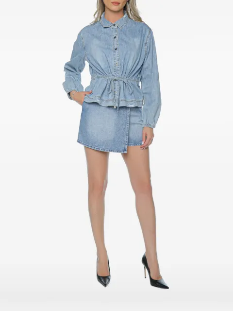One Teaspoon drawstring-waist denim shirt Blue 27404