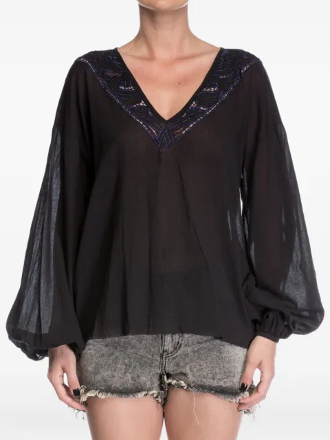One Teaspoon Devils Ladder cotton blouse Black 19043
