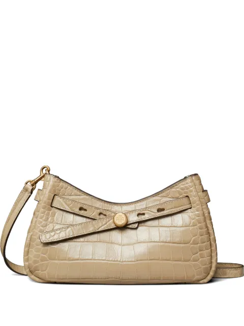 Tory Burch Romy croc-embossed zip-top crossbody bag Neutrals 182882