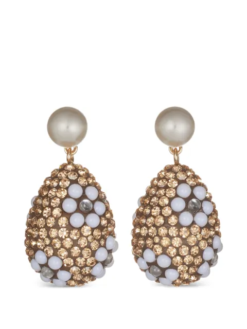 Tory Burch Curiosity crystal pearl drop earrings Gold 184417