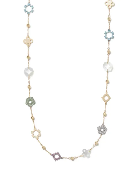 Tory Burch long Forget Me Not pavé necklace Gold 184398