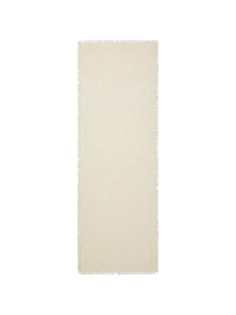 Tory Burch T Monogram floral oblong scarf Neutrals 181355