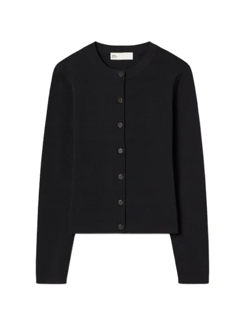 Tory Burch pointelle viscose cardigan Black 181837