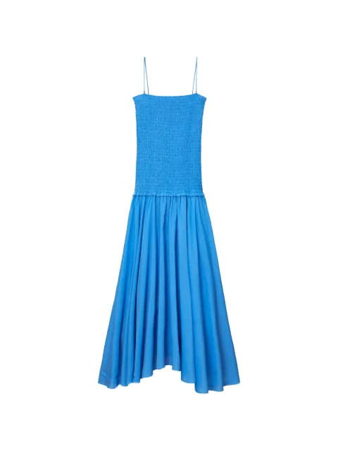 Tory Burch solid smocked dress Blue 183434