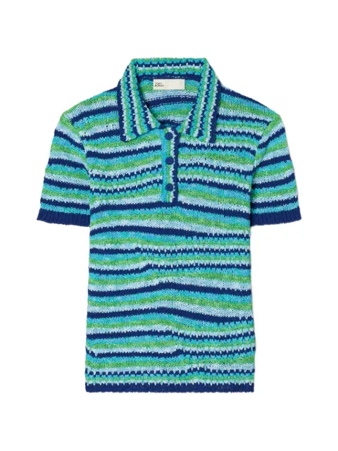 Tory Burch striped cotton polo Blue 177598