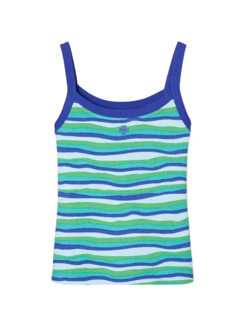 Tory Burch striped cotton tank Blue 180904